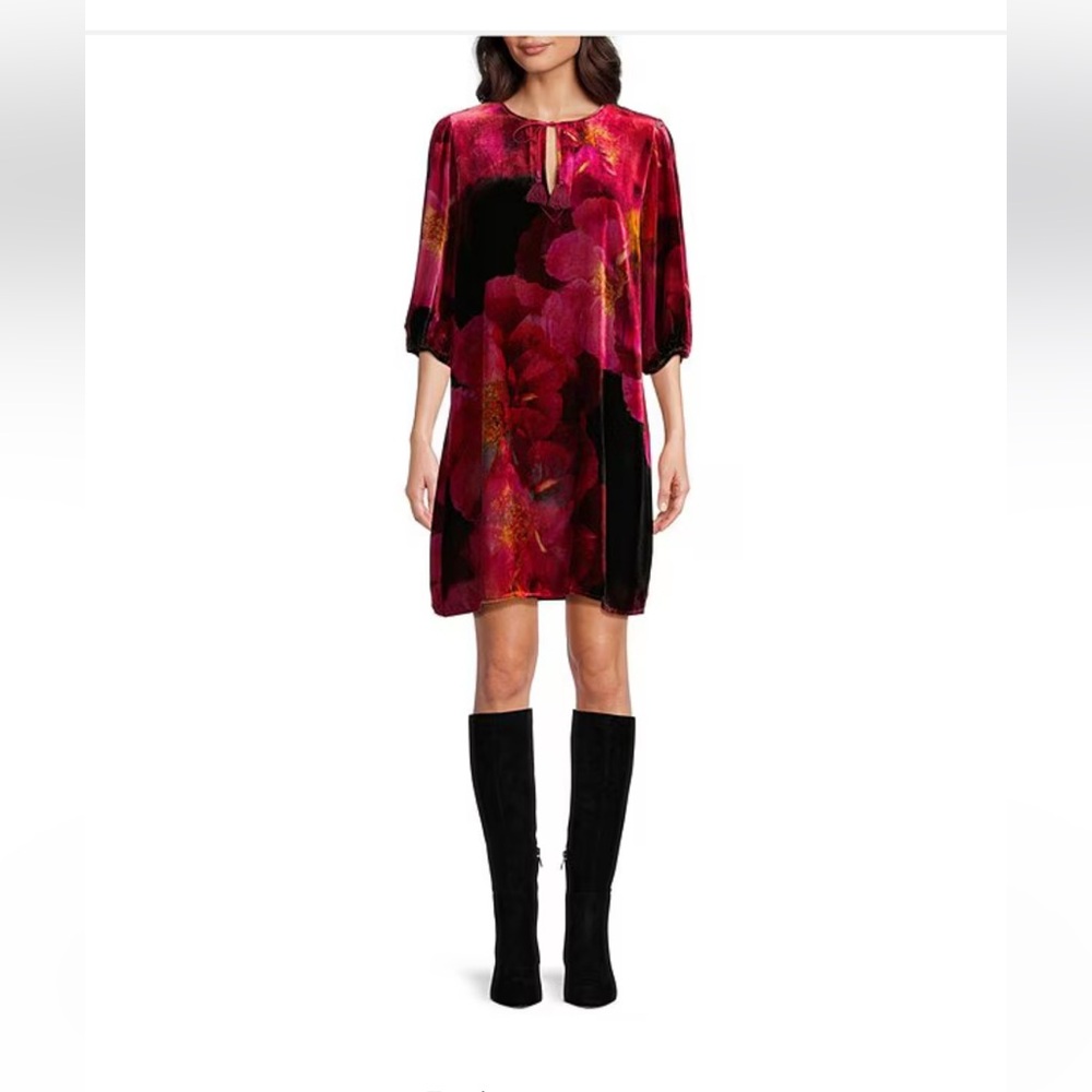 ElegantJOHNNY WASS  Floral Velvet Dress
